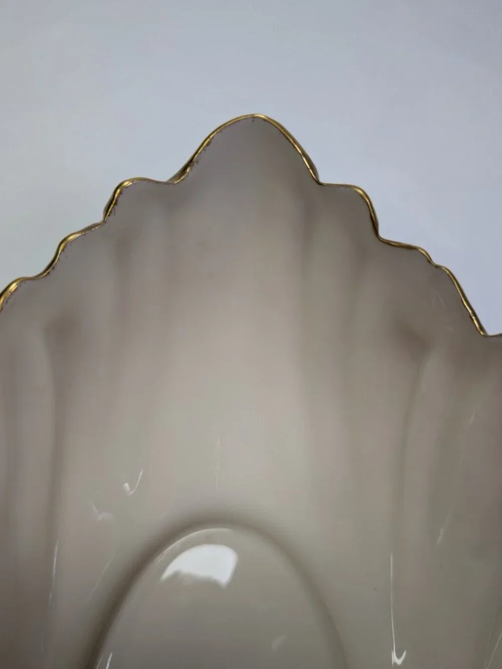 Vintage Lenox 30s 50s Ivory Porcelain Shell Bowl Heavy 24k Gold Trim 9” - Picture 12 of 15